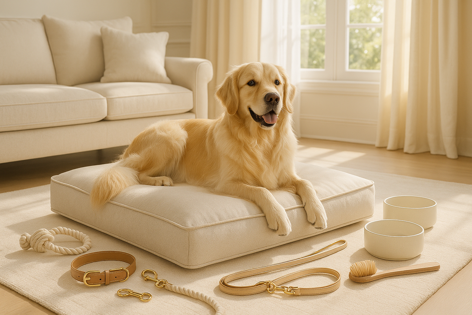 Bright Luxury Dog Products Scene