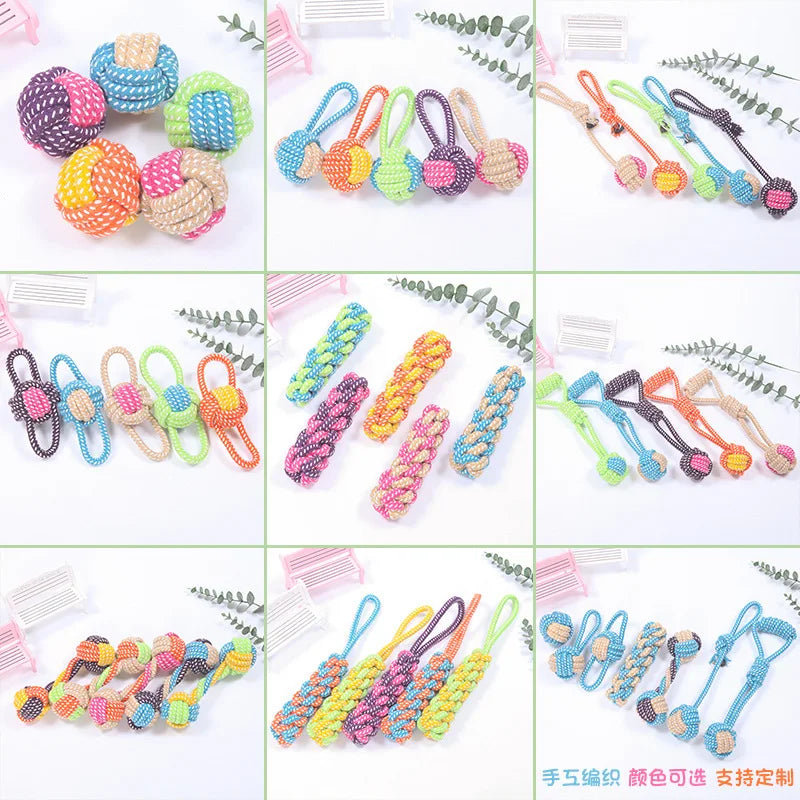 Cotton Ball Rope Mini Dog Toy