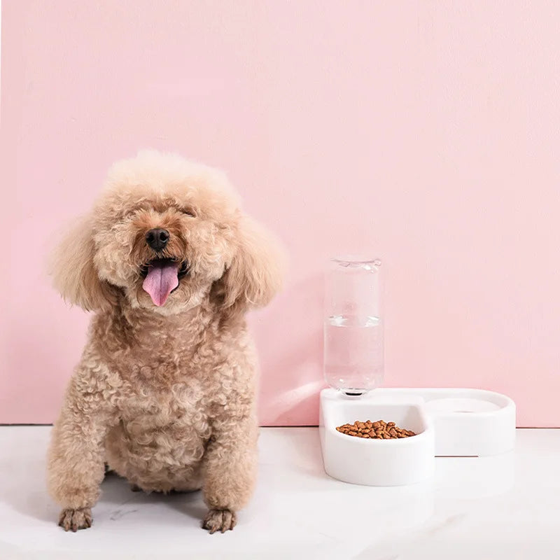 Dog and Cat Bowl Love Shaped