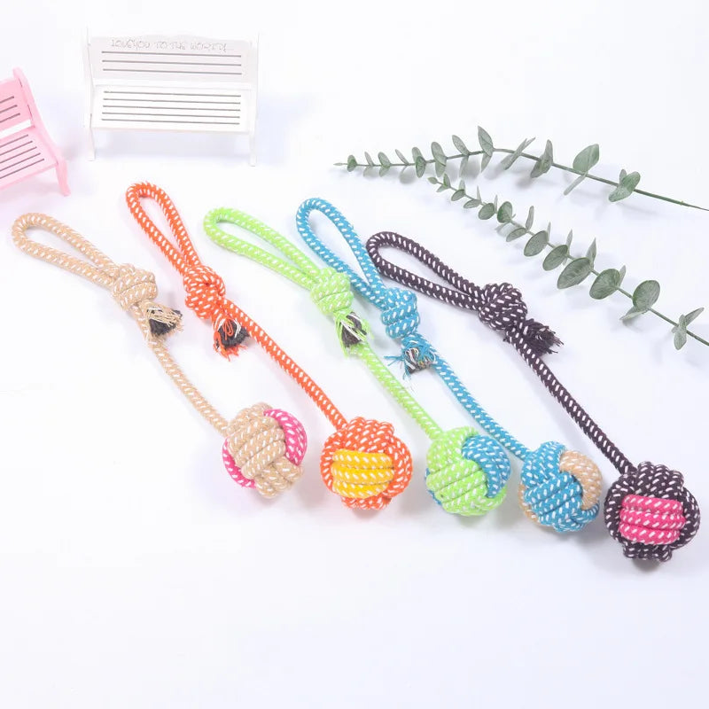 Cotton Ball Rope Mini Dog Toy