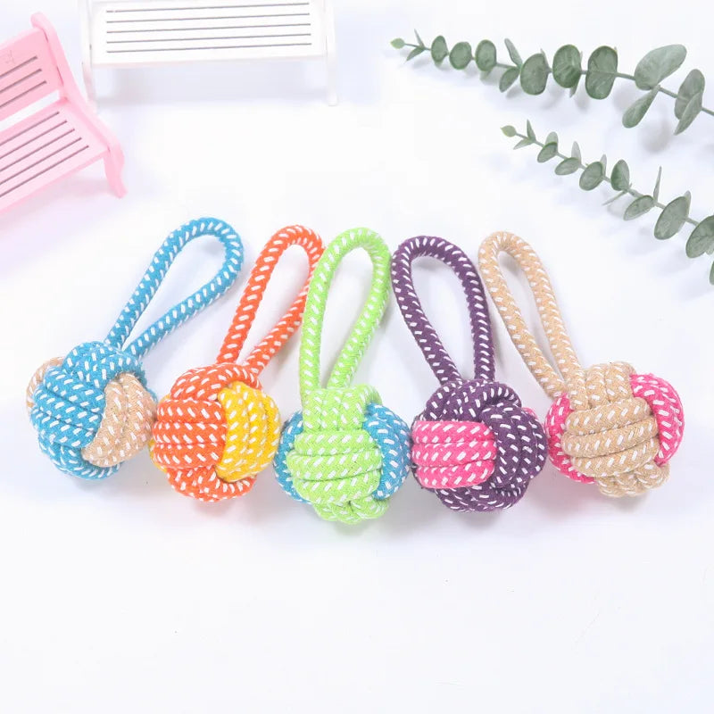 Cotton Ball Rope Mini Dog Toy