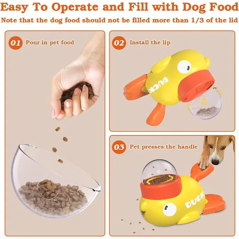 Treat Dispenser-Interactive Toy Anti Gulping Duck