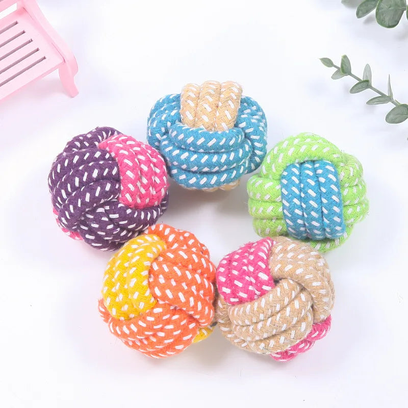 Cotton Ball Rope Mini Dog Toy